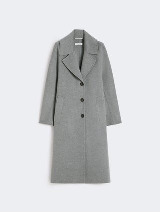 Серое пальто MAX MARA из чистой шерсти: фото - Invogue
