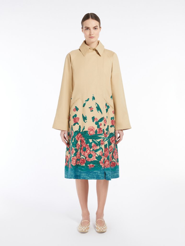 Бежевий плащ Weekend Max Mara з квітковим візерунком: фото 3 - Invogue