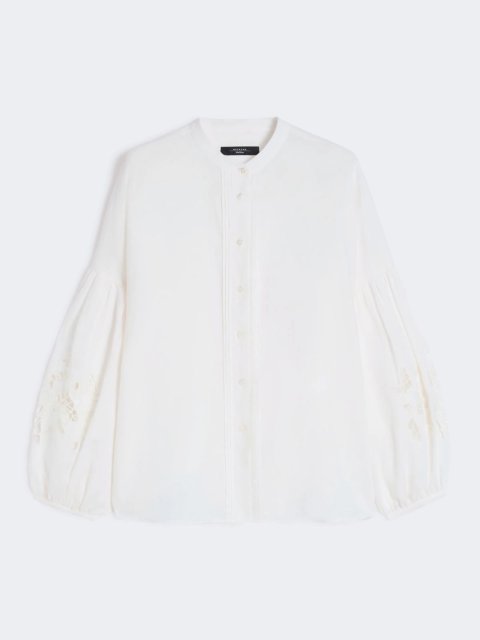 Біла сорочка Weekend Max Mara з чистого льону: фото - Invogue