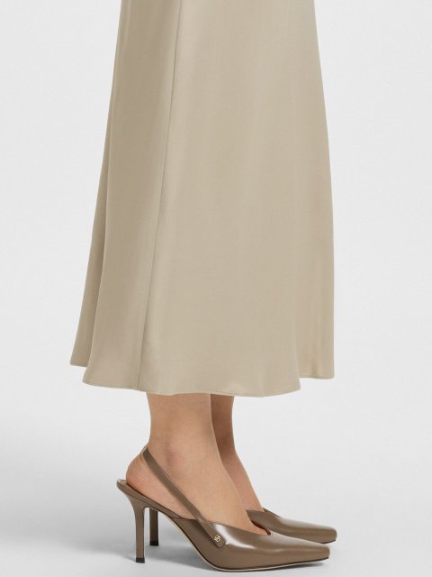 Бежева спідниця BOSS атласна: фото 4 - Invogue