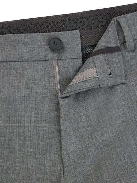 Сірі брюки BOSS крою slim: фото 5 - Invogue