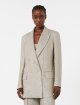 Бежевий жакет Max Mara з льону з візерунком: фото 2 - Invogue