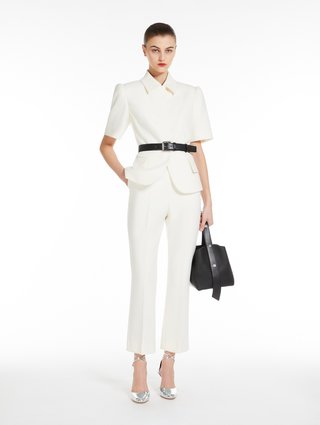 Белые брюки Max Mara укороченные: фото 3 - Invogue
