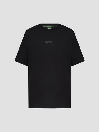 Черная футболка BOSS из хлопка: фото - Invogue