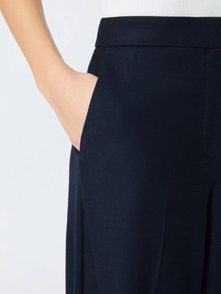 Темно-сині брюки Max Mara з бавовни: фото 4 - Invogue