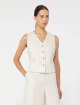 Бежевий жилет Max Mara з льону: фото 2 - Invogue