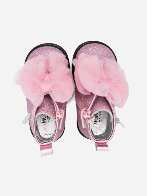 Розовые ботинки MONNALISA: фото 4 - Invogue