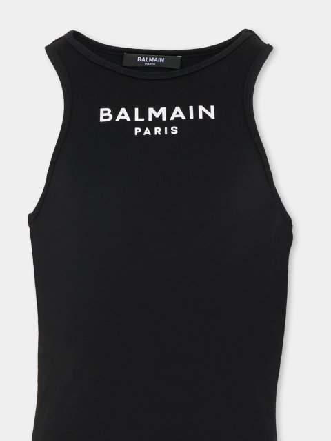 Чорна сукня Balmain з органічної бавовни та еластану: фото 2 - Invogue