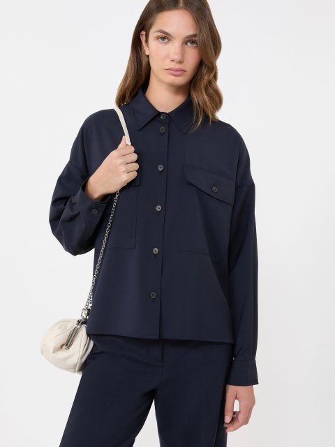 Темно-синій жакет WEEKEND MAX MARA з вовни : фото 4 - Invogue