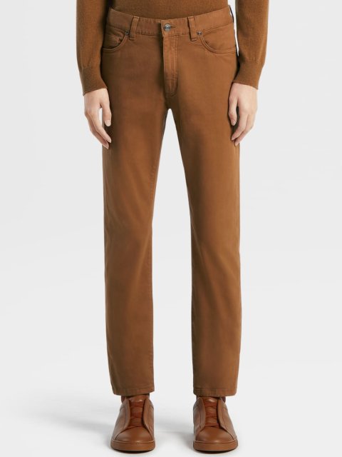 Карамельні джинси Zegna крою slim з додаванням еластану: фото 1 - Invogue