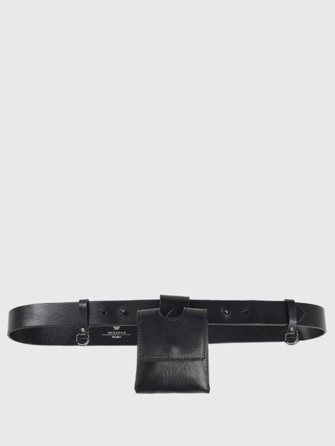 Чёрный ремень WEEKEND ACCESSORIES: фото - Invogue