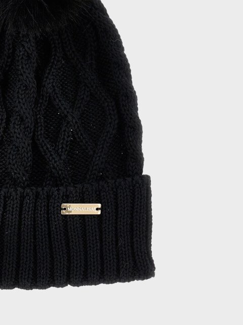 Чорна шапка MONNALISA : фото 2 - Invogue