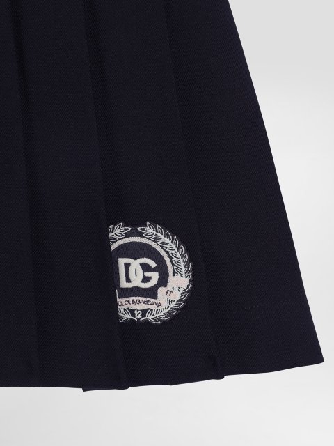 Темно-синя спідниця DOLCE&GABBANA KIDS з вовни та бавовни: фото 2 - Invogue
