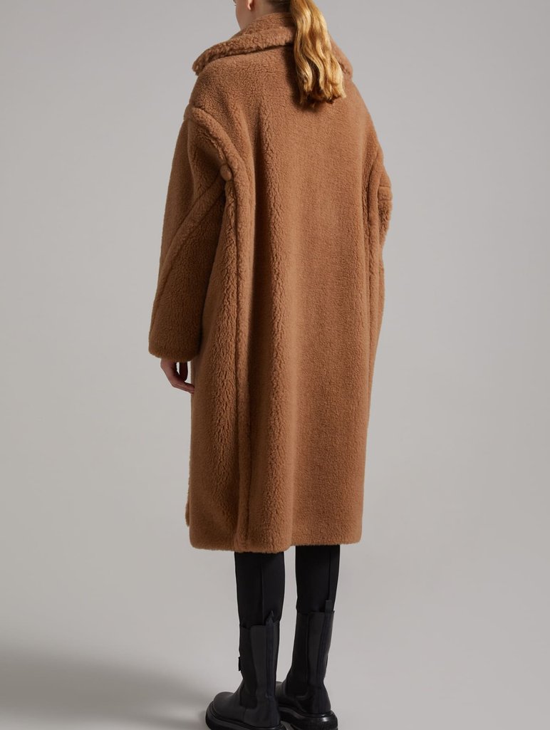 Темно-бежевое пальто Max Mara Teddy Bear: фото 2 - Invogue