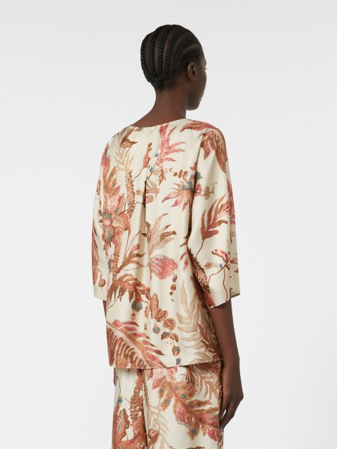 Блуза з принтом WEEKEND MAX MARA з шовкової саржі: фото 3 - Invogue