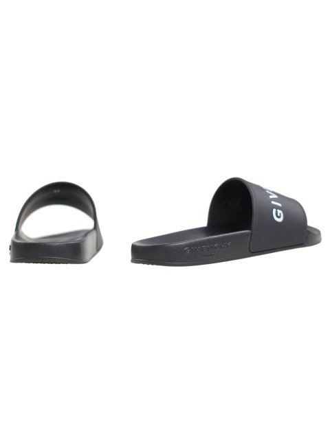 Чёрные шлепанцы GIVENCHY KIDS: фото 2 - Invogue
