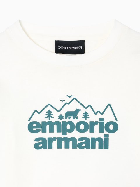Белый джемпер EMPORIO ARMANI KIDS из хлопка: фото 1 - Invogue