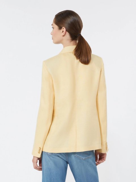 Жовтий жакет Weekend Max Mara з чистого льону: фото 3 - Invogue