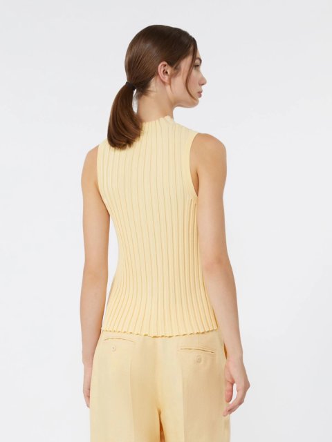 Жовтий в’язаний топ WEEKEND MAX MARA з суміші віскози: фото 3 - Invogue