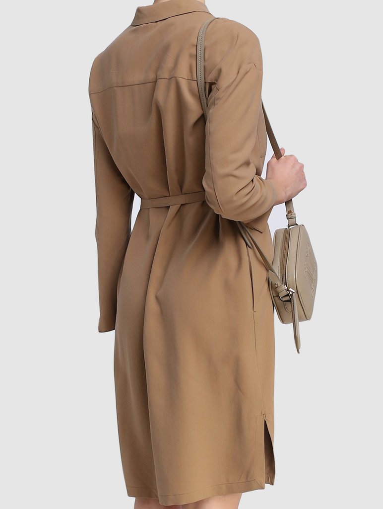 Бежевое платье MAX MARA: фото 4 - Invogue