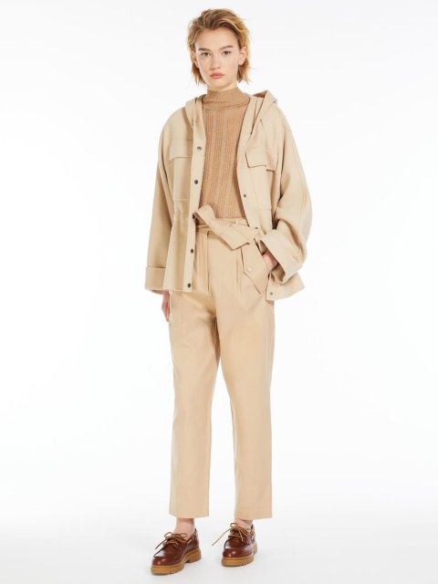 Бежевые брюки WEEKEND MAX MARA из хлопка: фото 3 - Invogue