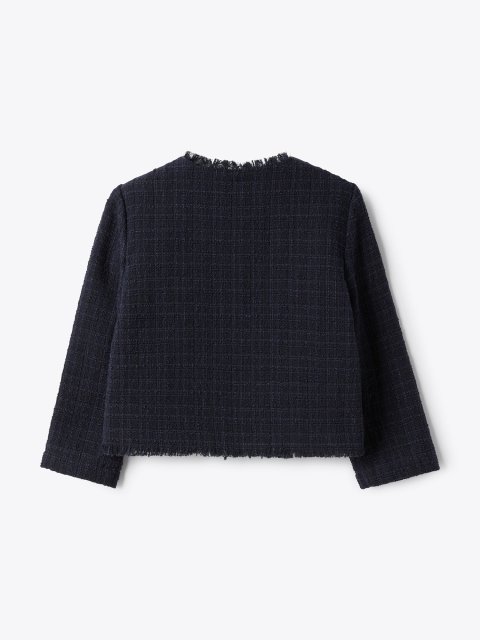 Темно-синій жакет IL GUFO твідовий: фото 2 - Invogue