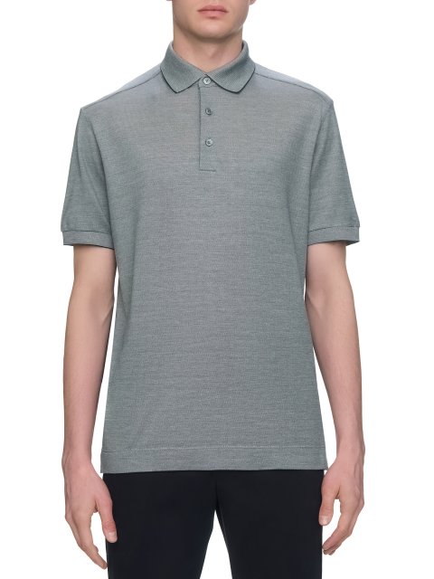 Зеленое поло ZEGNA из смеси хлопка и шелка: фото 1 - Invogue
