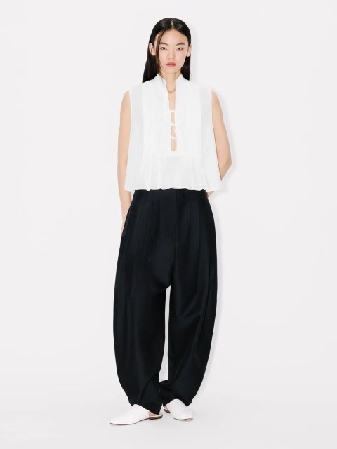 Кремовый топ Kenzo из легкого хлопка: фото 1 - Invogue