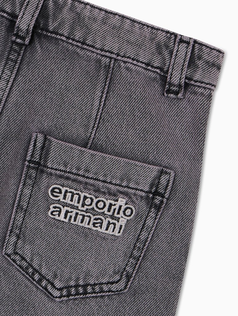 Чорні джинси EMPORIO ARMANI KIDS з бавовни: фото 4 - Invogue