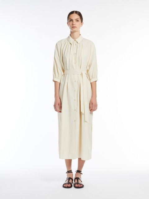 Молочна сукня Weekend Max Mara з чистої бавовни: фото 3 - Invogue