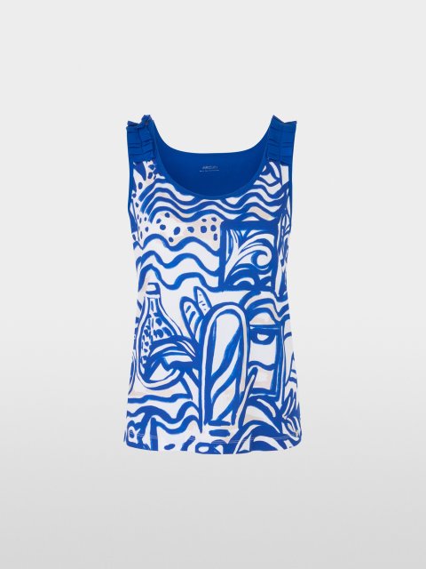 Синий топ Marc Cain с принтом: фото - Invogue