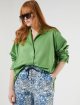 Зелена блуза MARINA RINALDI з бавовняного сатину: фото 4 - Invogue