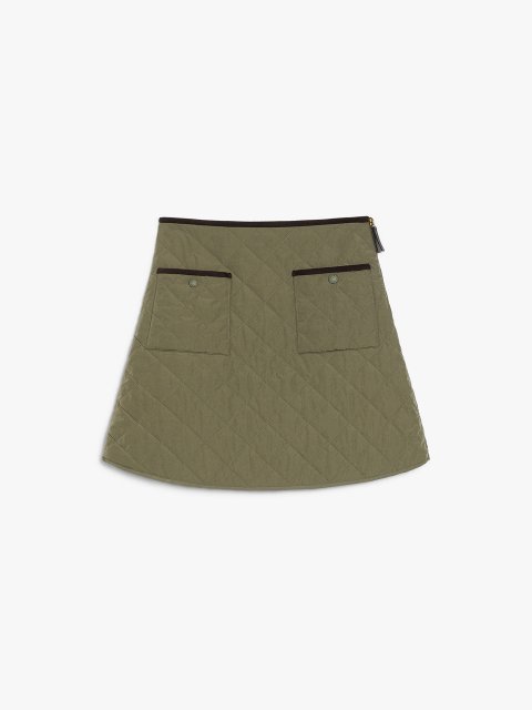 Спідниця кольору хакі WEEKEND MAX MARA зі стьбаної бавовни: фото - Invogue