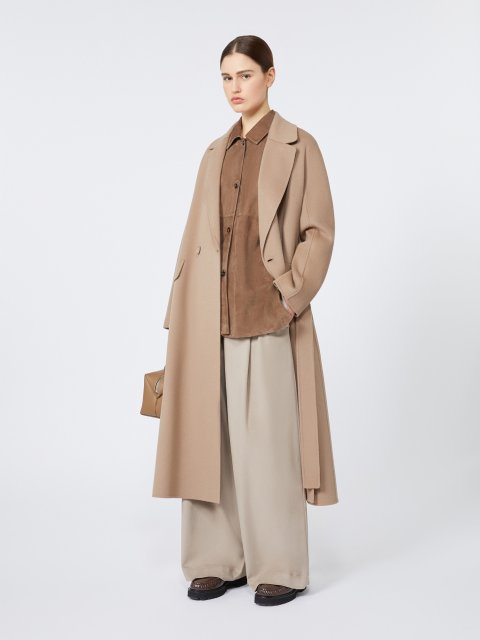 Кремовые брюки MAX MARA из смеси хлопка: фото 1 - Invogue
