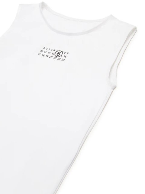 Белое хлопковое боди MM6 Maison Margiela Kids: фото 2 - Invogue