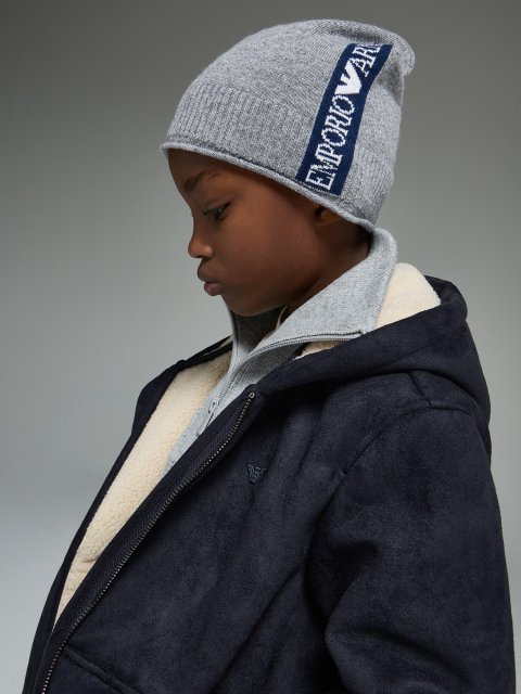 Сіра шапка, шарф EMPORIO ARMANI KIDS : фото 1 - Invogue