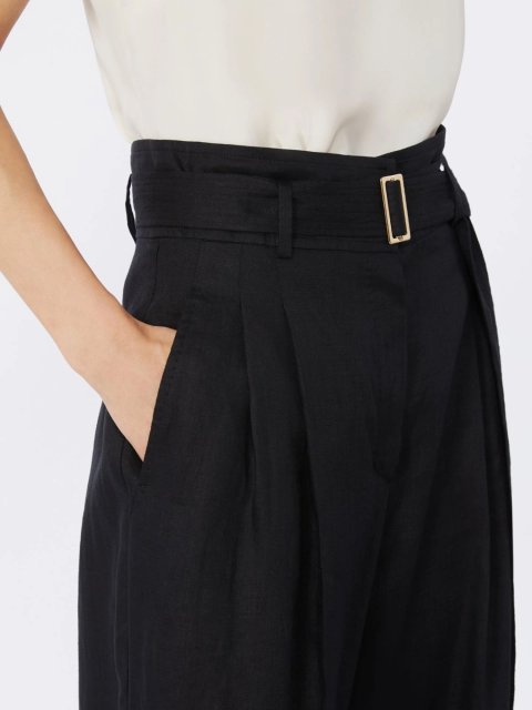 Чорні брюки Max Mara з льону: фото 4 - Invogue