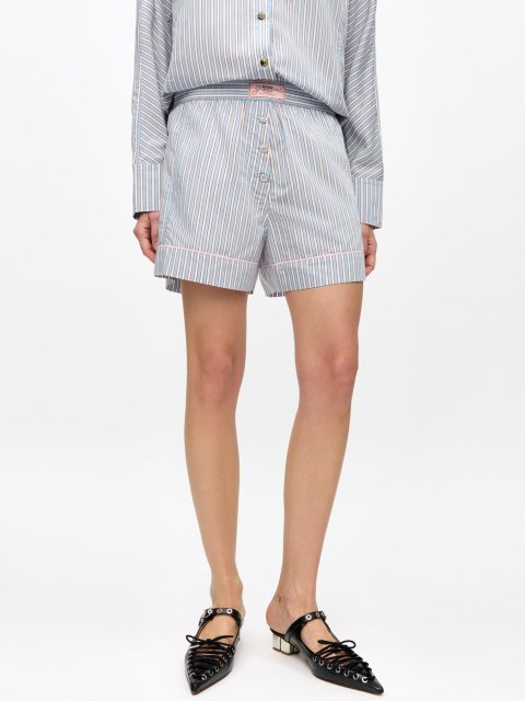 Блакитні шорти GANNI : фото 2 - Invogue