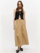 Бежева спідниця GANNI з бавовни та льону: фото 1 - Invogue