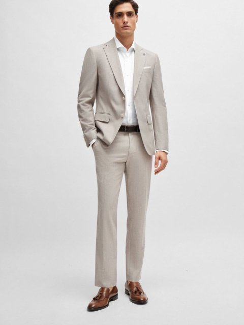 Коричневые лоферы BOSS: фото 4 - Invogue