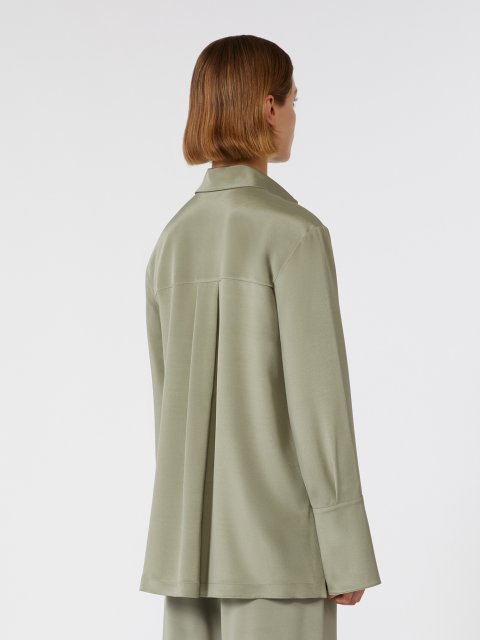Зелена блуза MAX MARA з еластичного шовку: фото 3 - Invogue