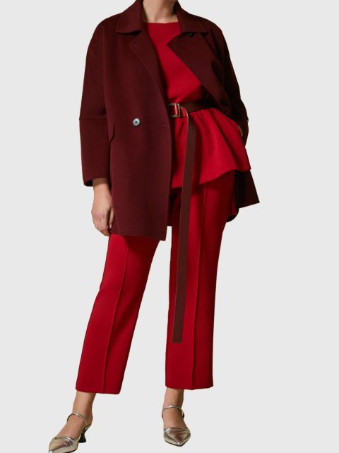 Бордове пальто MARINA RINALDI : фото 3 - Invogue