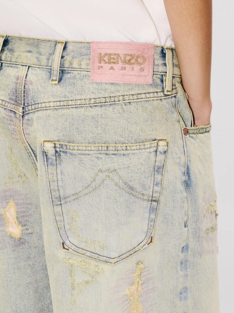 Блакитні джинси KENZO з бавовняного деніму: фото 5 - Invogue