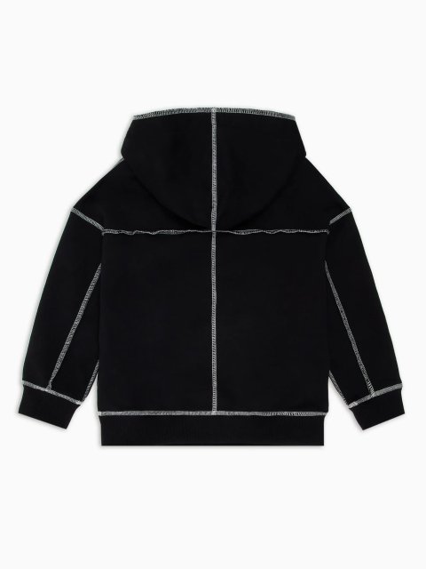 Чорне худі EMPORIO ARMANI з контрастним логотипом: фото 2 - Invogue