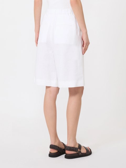 Білі шорти-бермуди Max Mara з льону та бавовни: фото 3 - Invogue