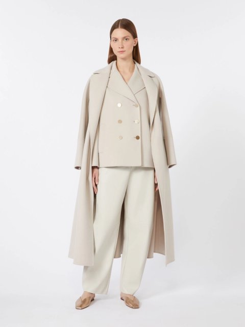Бежеві брюки MAX MARA з екошкіри: фото 1 - Invogue