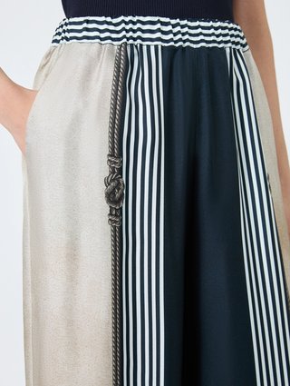 Темно-сині брюки Max Mara з шовку з принтом: фото 4 - Invogue