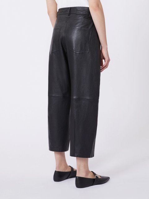 Чорні брюки WEEKEND MAX MARA шкіряні: фото 3 - Invogue