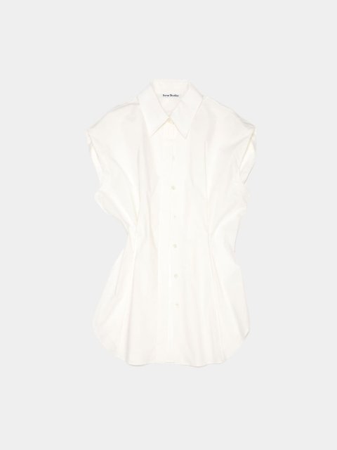 Біла сорочка Acne Studios з коротким рукавом: фото - Invogue