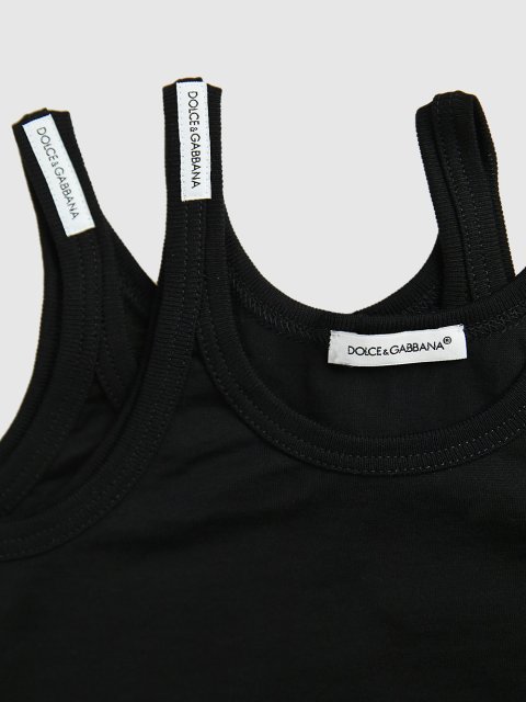 Чёрная майка DOLCE&GABBANA KIDS: фото 2 - Invogue